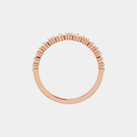 hitched women's rose gold cluster diamond band in half eternity