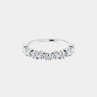 hitched women's white gold cluster diamond band in half eternity