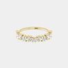 hitched women's yellow gold cluster diamond band in half eternity