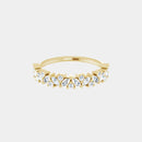 hitched women's yellow gold cluster diamond band in half eternity