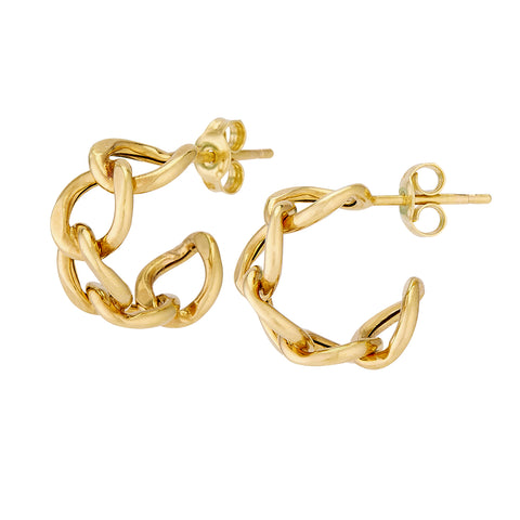 14K Linked Hoops