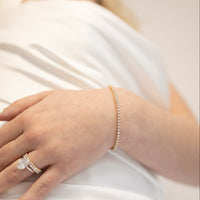 yellow gold lab diamond tennis bracelet model