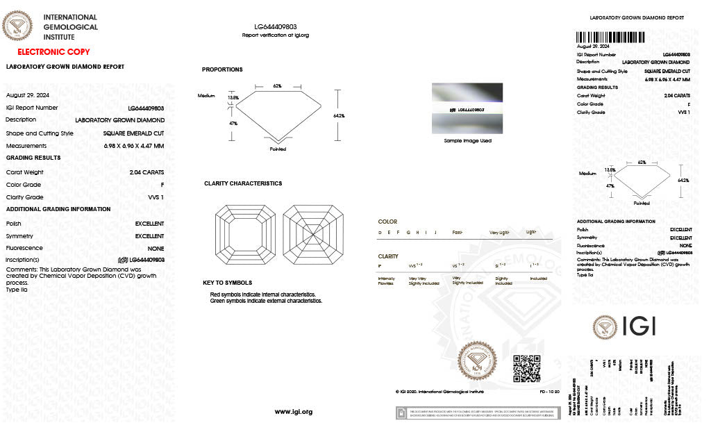 Asscher | 2.04 F VVS1 | LG644409803