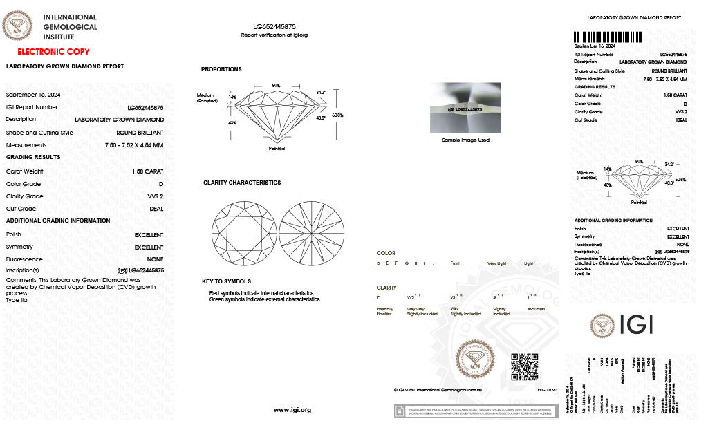 Diamond Round - Laboratory Grown - 1.58 - thumbnail