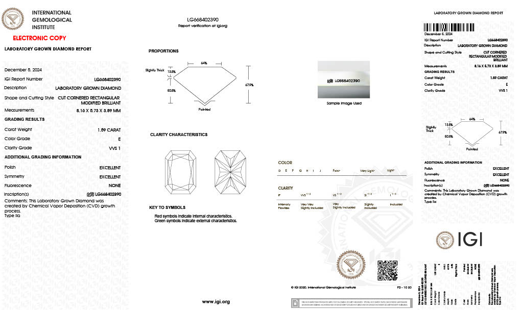 Diamond Radiant - Laboratory Grown - 1.59 | Hitched Fine Jewelry