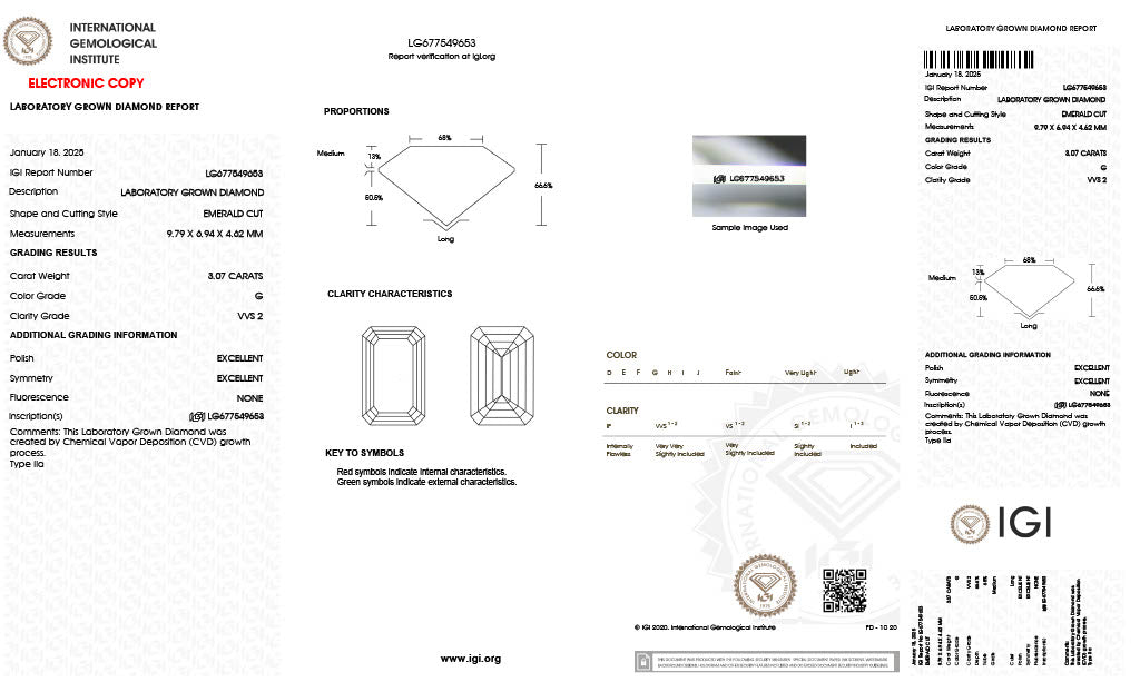 Emerald | 3.07 G VVS2 | LG677549653