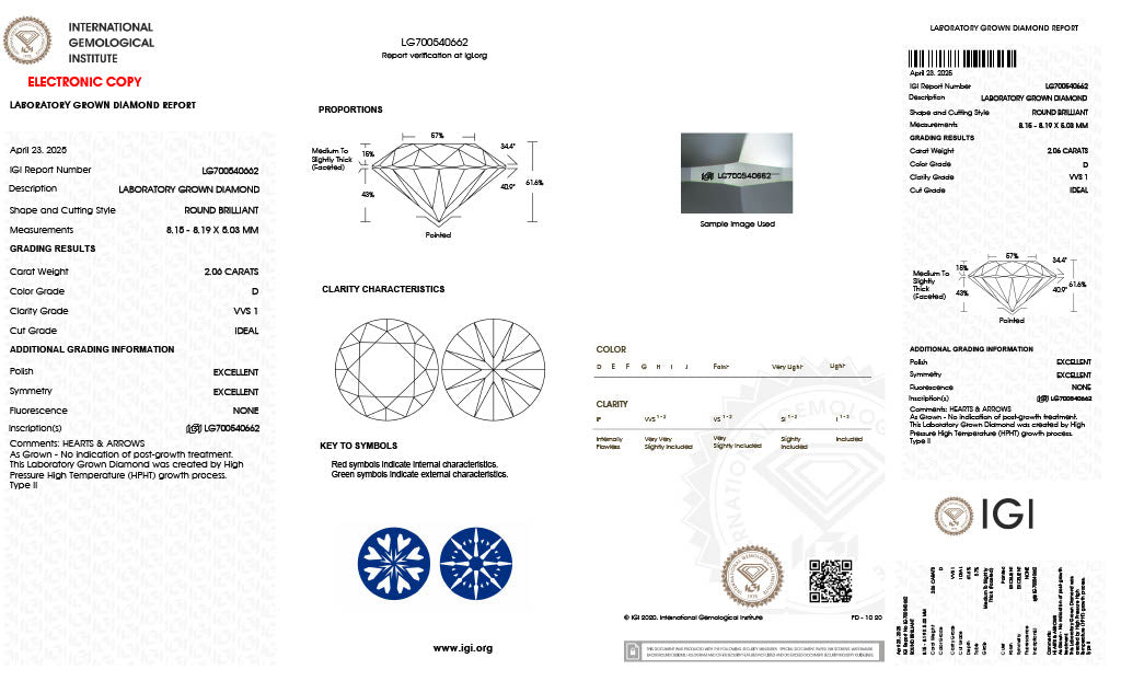 Diamond Round - Laboratory Grown - 2.06 - thumbnail