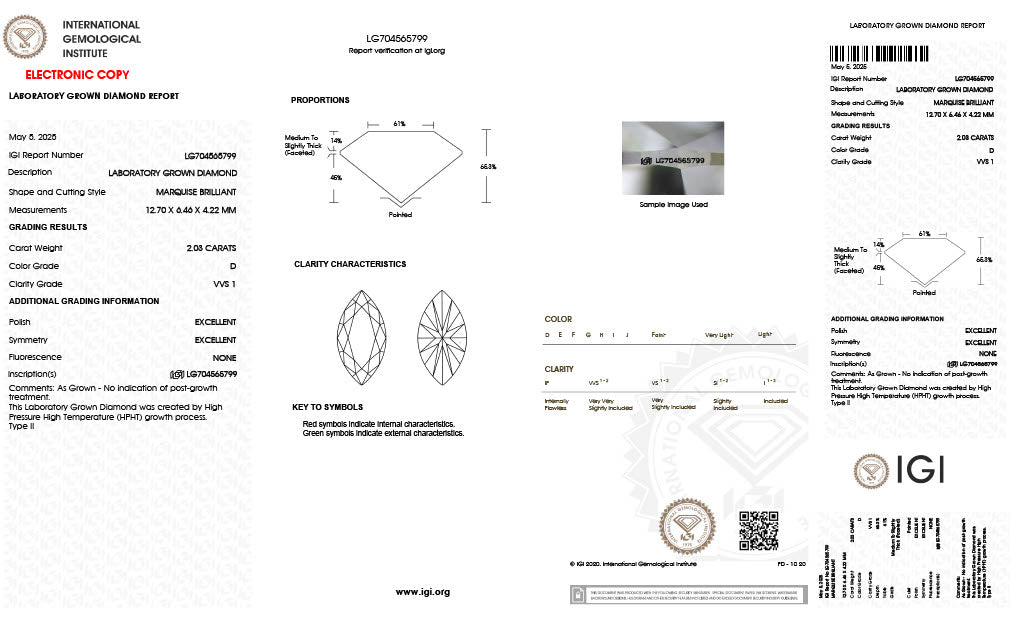 Marquise | 2.03 D VVS1 | LG704565799
