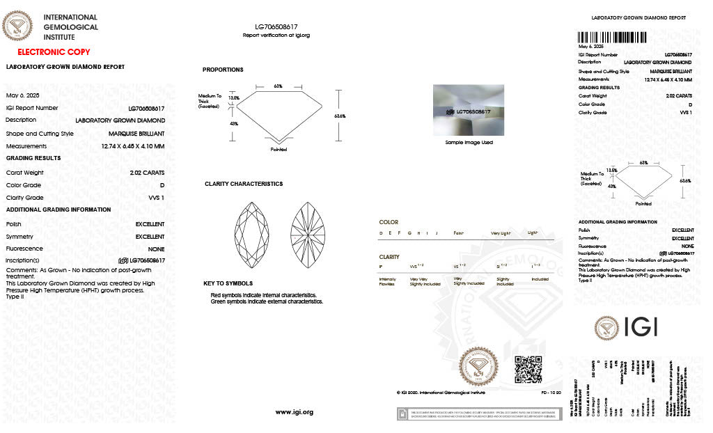 Diamond Marquise - Laboratory Grown - 2.02 - thumbnail