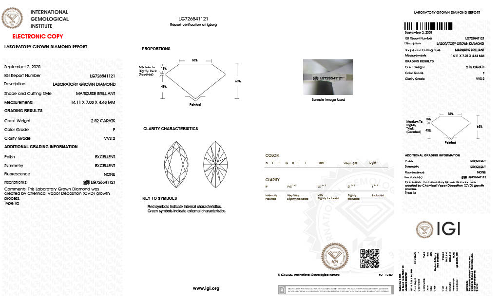 Diamond Marquise - Laboratory Grown - 2.52 - thumbnail