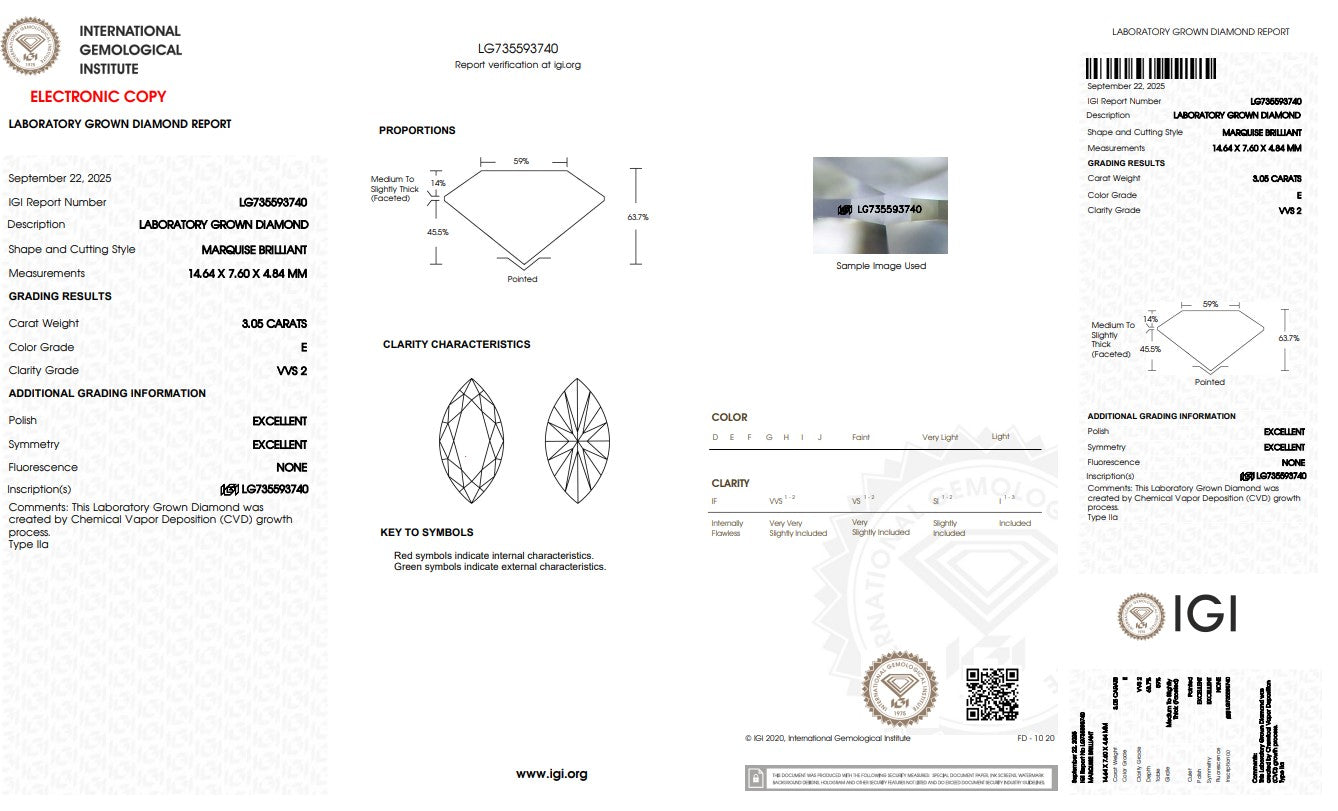 Diamond Marquise - Laboratory Grown - 3.05 - thumbnail