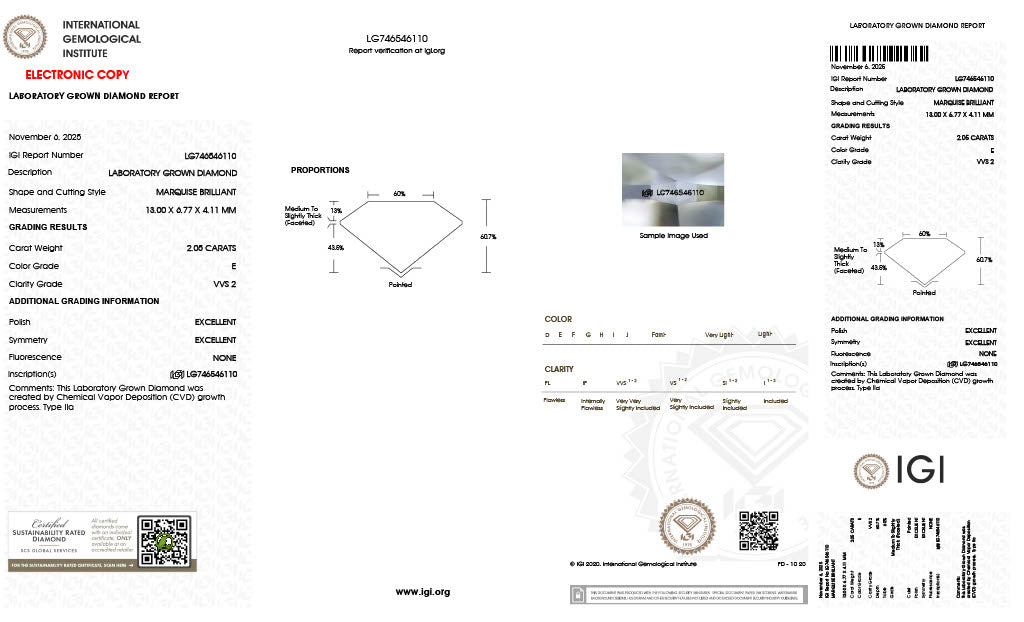 Diamond Marquise - Laboratory Grown - 2.05 - thumbnail