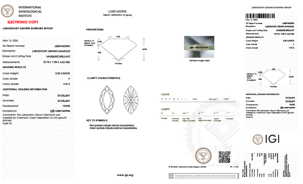 Marquise | 3.03 F VVS2 | LG801602906
