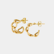 14K Linked Hoops