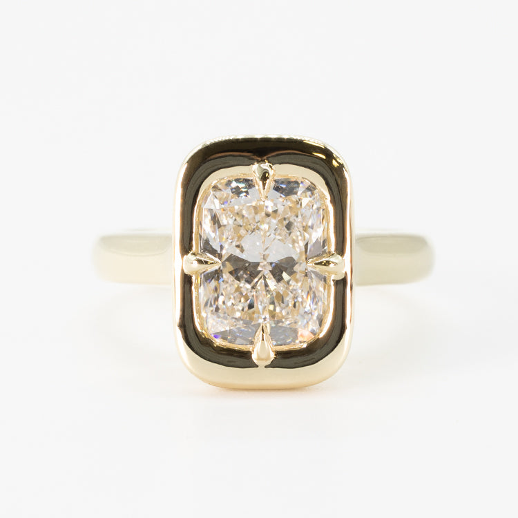 The Signature Heirloom Bezel | 2.02CT Elongated Cushion Lab Diamond | 14K YG