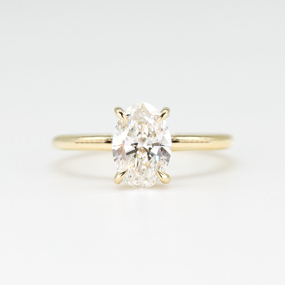 The Signature Solitaire | 1.21CT Oval Lab Diamond | 14K YG