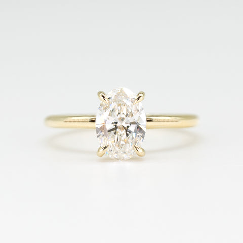 The Signature Solitaire | 1.21CT Oval Lab Diamond | 14K YG