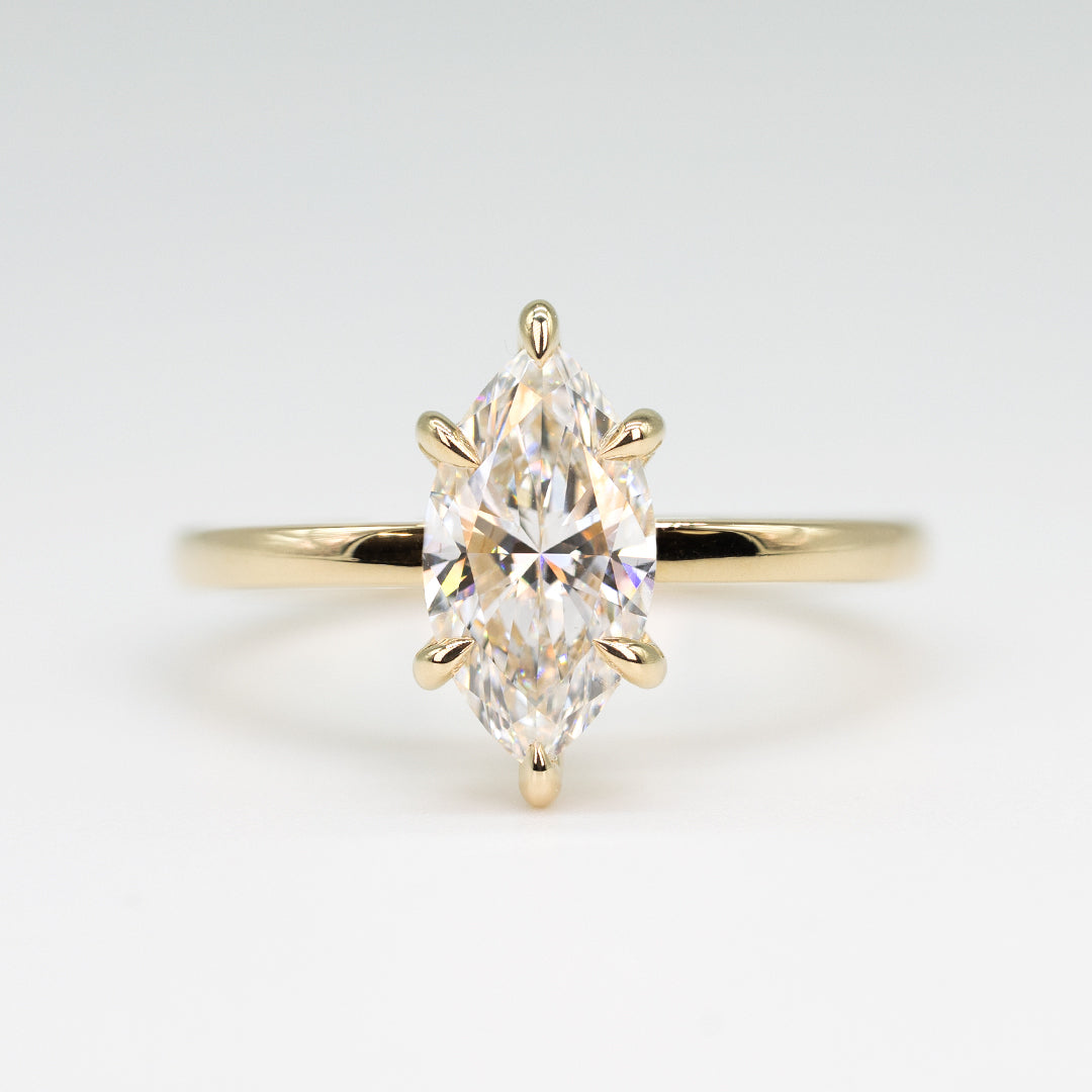 The Signature Solitaire | 1.10CT Marquise Lab Diamond | 14K YG