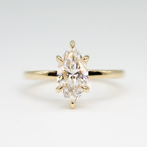 The Signature Solitaire | 1.16CT Marquise Lab Diamond | 14K YG