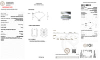 Diamond grading report with IGI logo on a white background