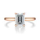 Signature Cathedral Emerald Engagement Ring - Rose Gold Polished Band - Front View