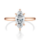 Signature Cathedral Marquise Engagement Ring - Rose Gold Polished Band - Front View