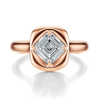 Signature Heirloom Bezel Asscher Engagement Ring - Rose Gold Polished Band - Front View