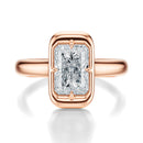 Signature Heirloom Bezel Radiant Engagement Ring - Rose Gold Polished Band - Front View