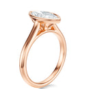 Signature Bezel Marquise Engagement Ring - Rose Gold Polished Band - Side View