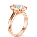 Signature Heirloom Bezel Pear Engagement Ring - Rose Gold Polished Band - Side View