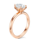 Signature Solitaire Pear Engagement Ring - Rose Gold Polished Band - Side View