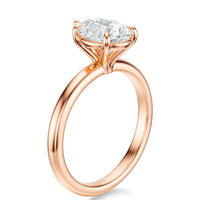 Signature Solitaire Pear Engagement Ring - Rose Gold Polished Band - Side View