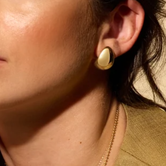 14K Puffed Tear Drop Earrings