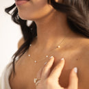 hitched 14k yellow gold freshwater cultured pearl station necklace with 9 4mm pearls model