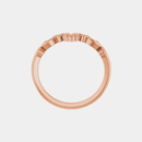 rose gold scroll work contour wedding band