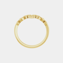 yellow gold scroll work contour wedding band