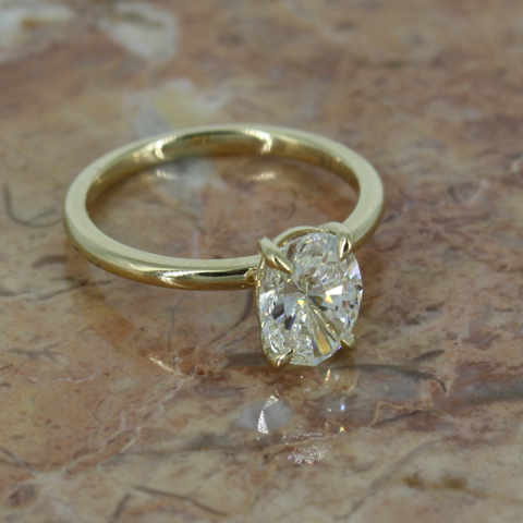 Simple Solitaire Oval Engagement Ring