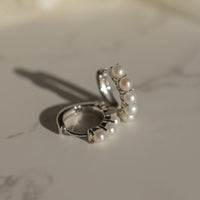 white gold pearl hoop lifestyle
