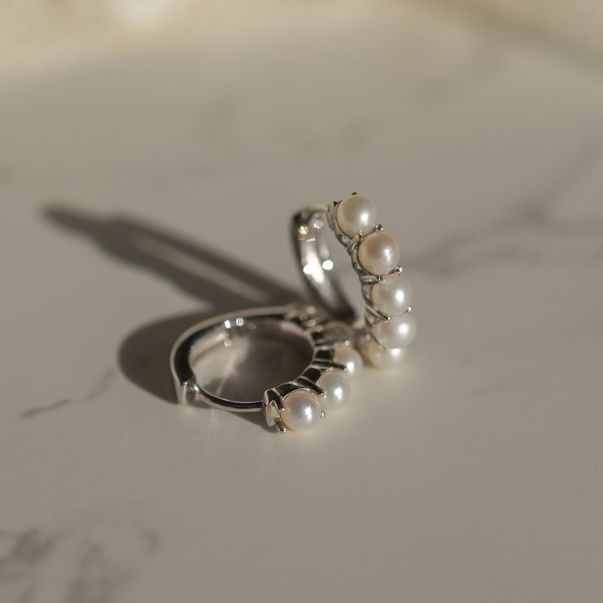 14K Freshwater Cultured Pearl Huggies | Hitched Fine Jewelry