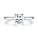 Signature Cathedral Cushion Engagement Ring - White Gold Polished Band - Front View