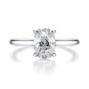 Signature Cathedral Elongated Cushion Engagement Ring - White Gold Polished Band - Front View