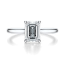 Signature Cathedral Emerald Engagement Ring - White Gold Polished Band - Front View