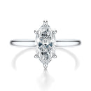 Signature Cathedral Marquise Engagement Ring - White Gold Polished Band - Front View