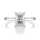 Signature Cathedral Radiant Engagement Ring - White Gold Polished Band - Front View