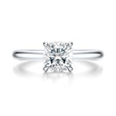 Signature Hidden Halo Cushion Engagement Ring - White Gold Polished Band - Front View