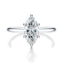 Signature Hidden Halo Marquise Engagement Ring - White Gold Polished Band - Front View