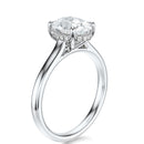 The Signature Cathedral Hidden Halo | 3.04CT Oval Lab Diamond | Platinum
