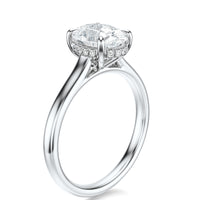 The Signature Cathedral Hidden Halo | 3.04CT Oval Lab Diamond | Platinum