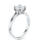Signature Cathedral Cushion Engagement Ring - White Gold Polished Band - Side View