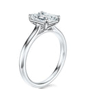 Signature Cathedral Emerald Engagement Ring - White Gold Polished Band - Side View